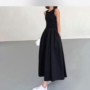 GU Elegant Black Sleeveless Maxi Dress